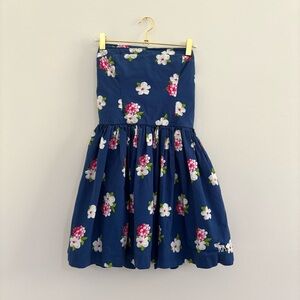 Abercrombie and Fitch Vintage Y2K Cotton Floral Sun Dress Strapless Rare Sz L